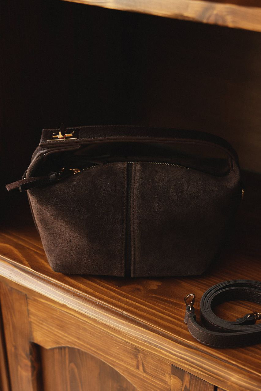 Suede Bags - DARK BROWN