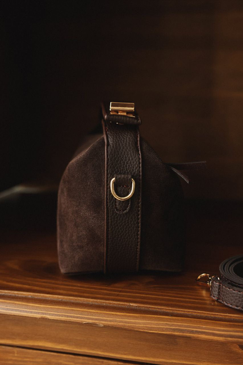 Suede Bags - DARK BROWN