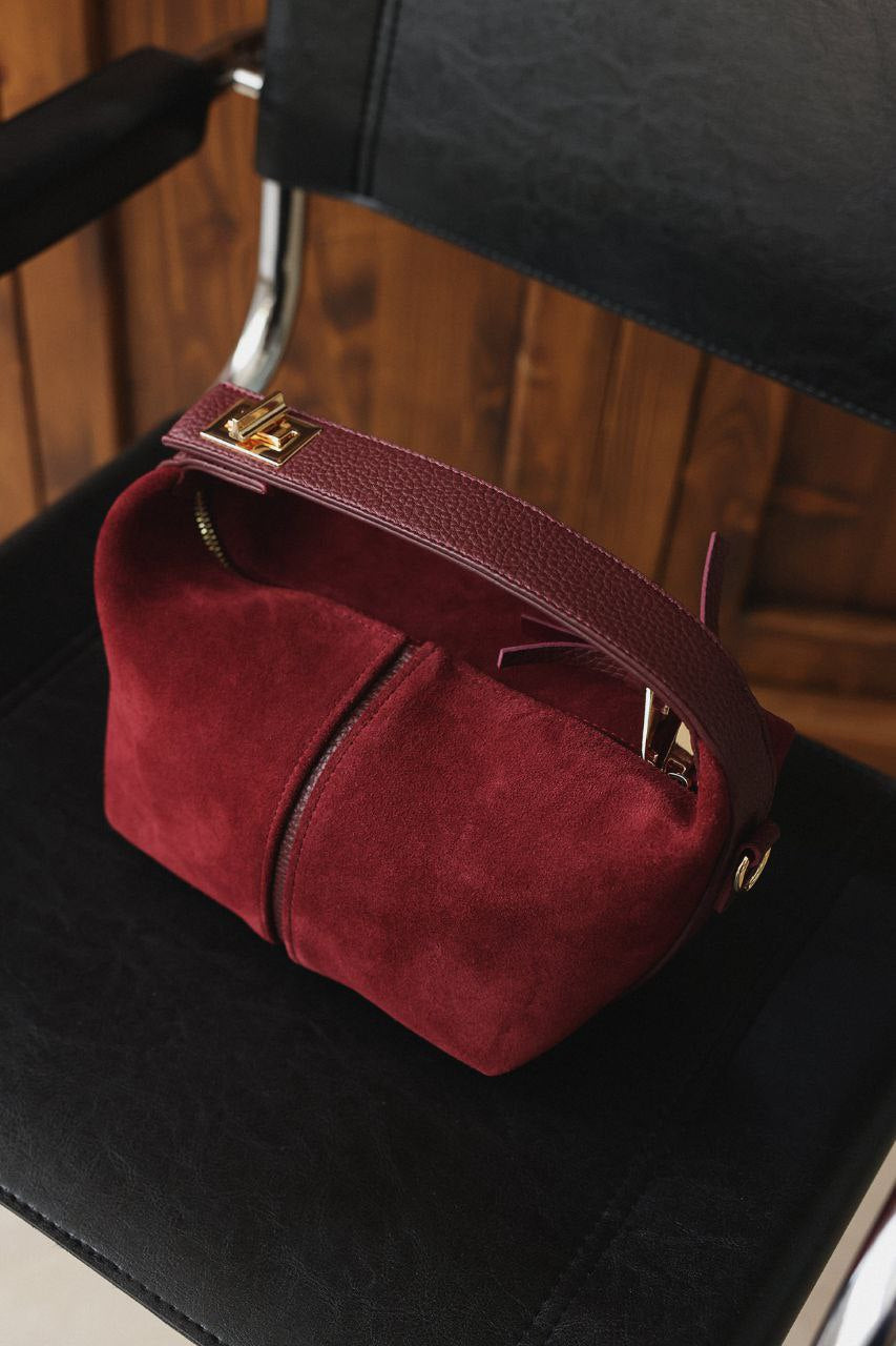 Suede Bags - BURGUNDY