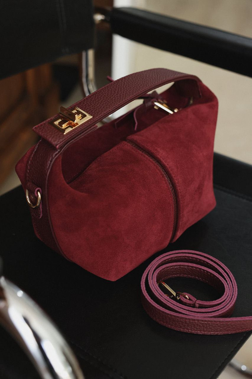 Suede Bags - BURGUNDY